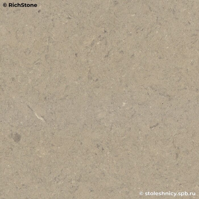 Угловая бежевая кухонная столешница из кварцевого агломерата фото